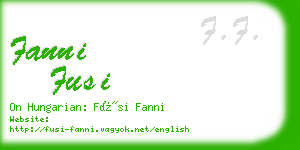 fanni fusi business card